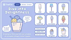 food and beverage ice cream menu product display