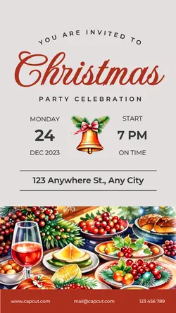 Christmas Party Invitation Card Instagram Story