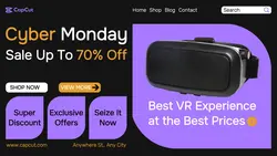 Cyber Monday Electronics VR Promotion Twitter Post