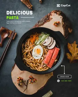 pasta delicious menu for Social Media instagram