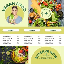 Healthy Vegan Food Menu Instagram Post