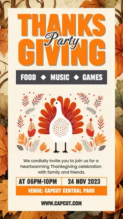 Thanks Giving Party Instagram Story