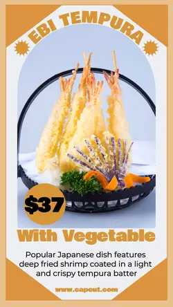 Food Ebi Tempura With Vegetable Instagram Story