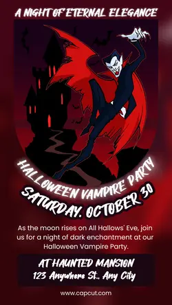 Halloween Vampire Party Invitation Instagram Story