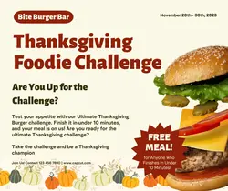 Thanksgiving Food Challenge Facebook Post