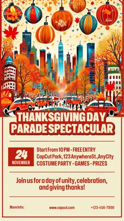 Thanksgiving Day Parade Event Invitation