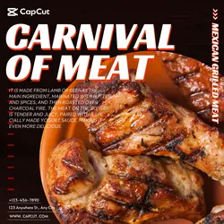 Street food Meat poster showing retro