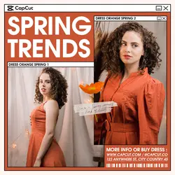 Spring Trends Product Display Instagram Post White Orange Minimalist