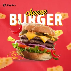 Food Cheese Burger Instagram Post