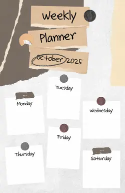 Non-Marketing Weekly Planner White Brown Aetshetic