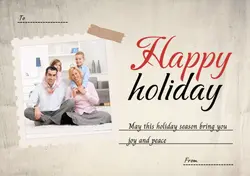 Non-Marketing Happy Holiday Postcard Beige