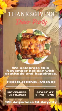 Thanksgiving Diner Party Display Story