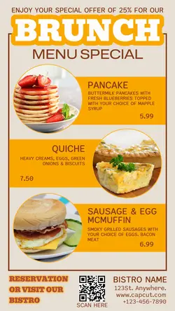 FOOD AND BEVERAGE MENU INSTAGRAM STORY