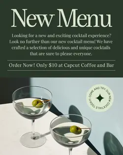Dark Green Cocktail New Menu Instagram Post