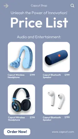 Electronic Pricelist Instagram Story