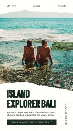 White Minimalist Bali Vacation Tiktok Post