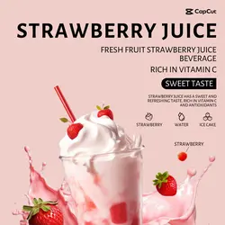 beverage Strawberry Milk Tea display Little Fresh