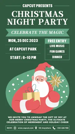 Christmas Night Party Poster Promotion IG Story