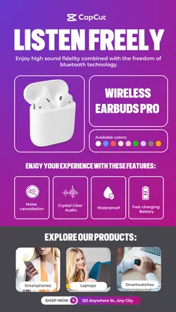 Listen Freely Wireless Earbuds Pro Template