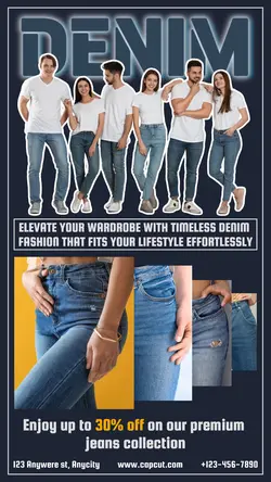 fashion denim promotion instagram story