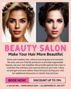 Beauty Salon Discount Flyer Instagram Potrait
