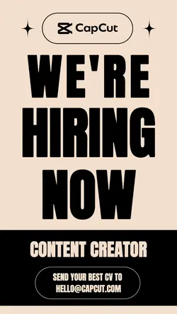 Peach Minimalist We're Hiring Content Creator Instagram Story