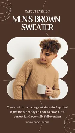 Fashion Men's Brown Sweater Sale Instagram Story
