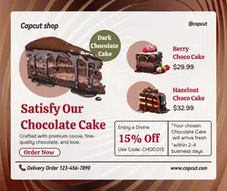 Food Chocolate Cake Product Display Facebook Post