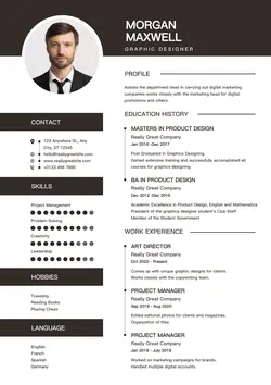 Business graphic Designer Resume Modern