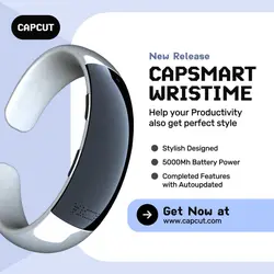 White Blue Smartwatch Detailing Story