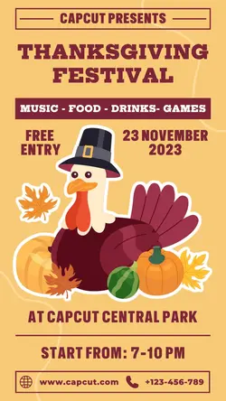 Thanksgiving Day Festival Poster Promotion TikTok
