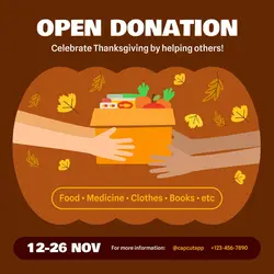 Thanksgiving Open Donation Instagram Post