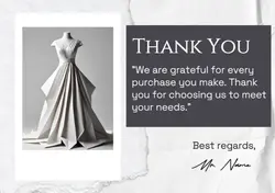 Non-marketing, Email header, vintage thank you note for wedding dress