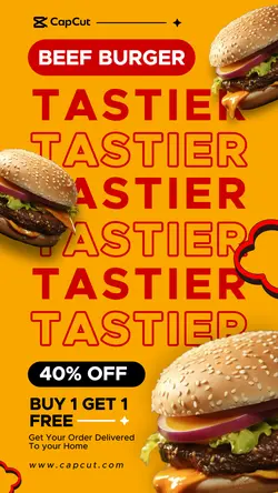 Premium Beef Burger Instagram Story