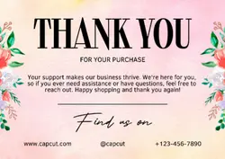 Non-marketing Thank you for your purchase card