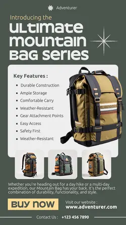 Mountain Bag Product Display Instagram Post