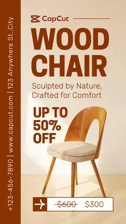 Furniture Wood Chair Promotion Instagram Story