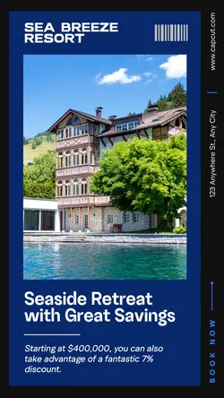 Blue Minimalist Real Estate Instagram Story