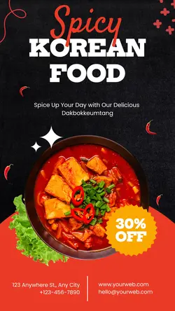 Food Promotion Korean Restaurant Instagram story