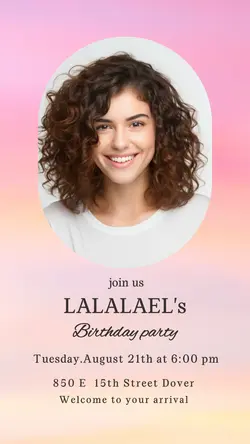 Invitation birthday show minimalist style