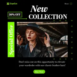Classic Leather Hat Discount Instagram Post 