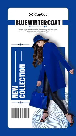 Blue Winter Coat New Collection Instagram Story