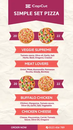 Food And Beverage Pizza Simple Set Menu