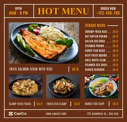 Seafood Hot Menu Display