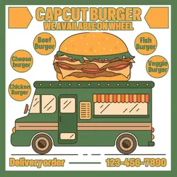 Food Burger on Wheel Instagram Post