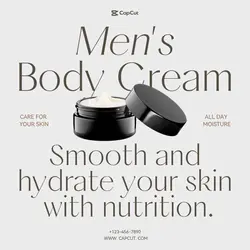 Men Skincare Men's Body Cream Display Minimalist