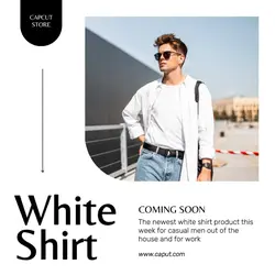 black and white minimalist white shirt instagram post