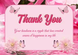 Non-Marketing Thank You Personal Card Pink Cute