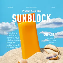 Blue Sunscreen Beauty Promotion Instagram Post