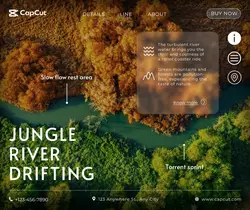 Travel Jungle river drifting Branding Modern